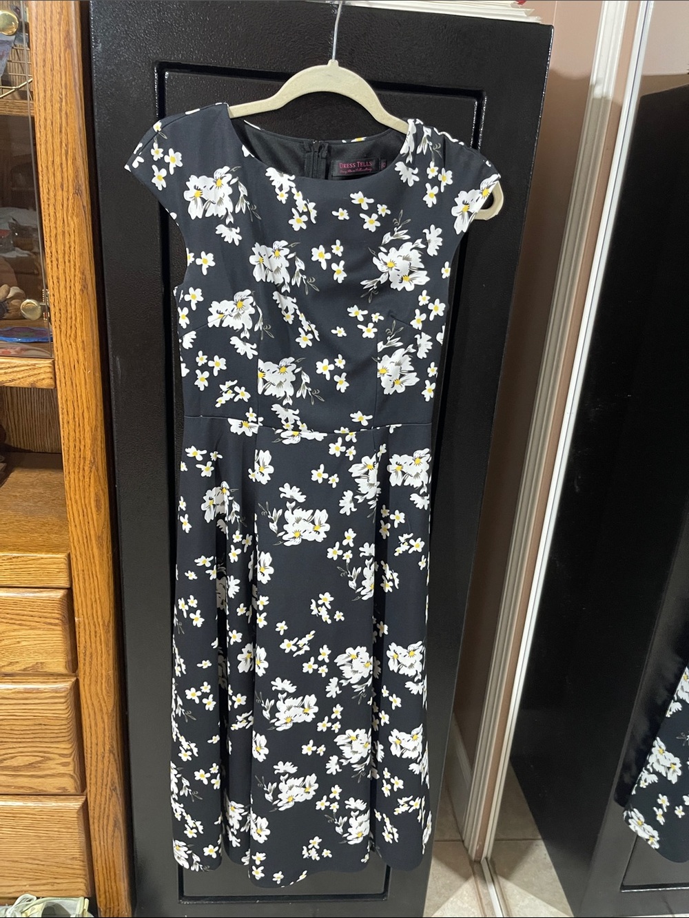 Amazon Black Floral Fit-and-Flare Dress